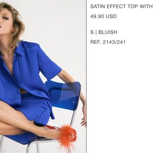 Zara Satin-Effect Top/ Blouse with side vents!